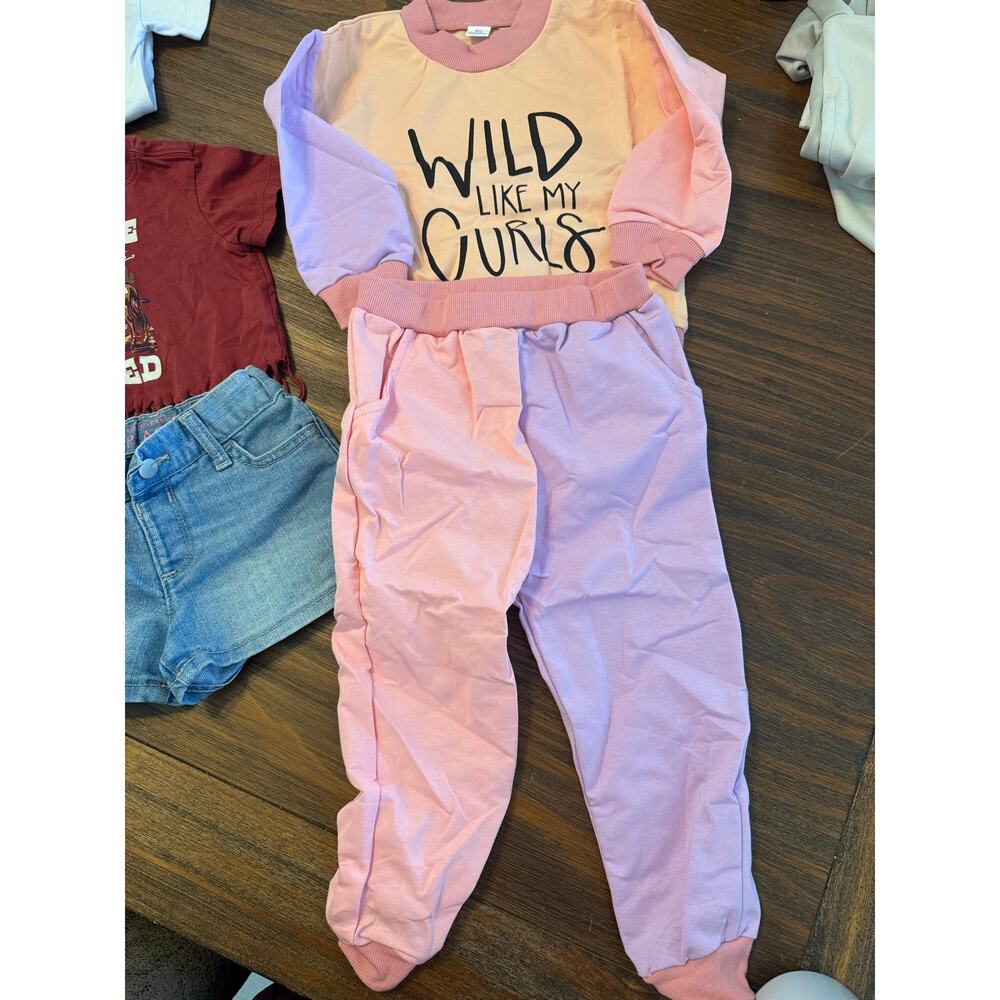 Girls 2T–3T Clothing Lot Jogger  Denim Shorts Toddler Bundle Wild Like My Curls - Picture 7 of 7